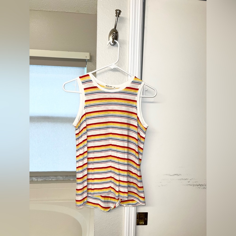 Like-New Marine Layer Tulip Back Tank with Rainbow Stripes 🌈🌈🌈
